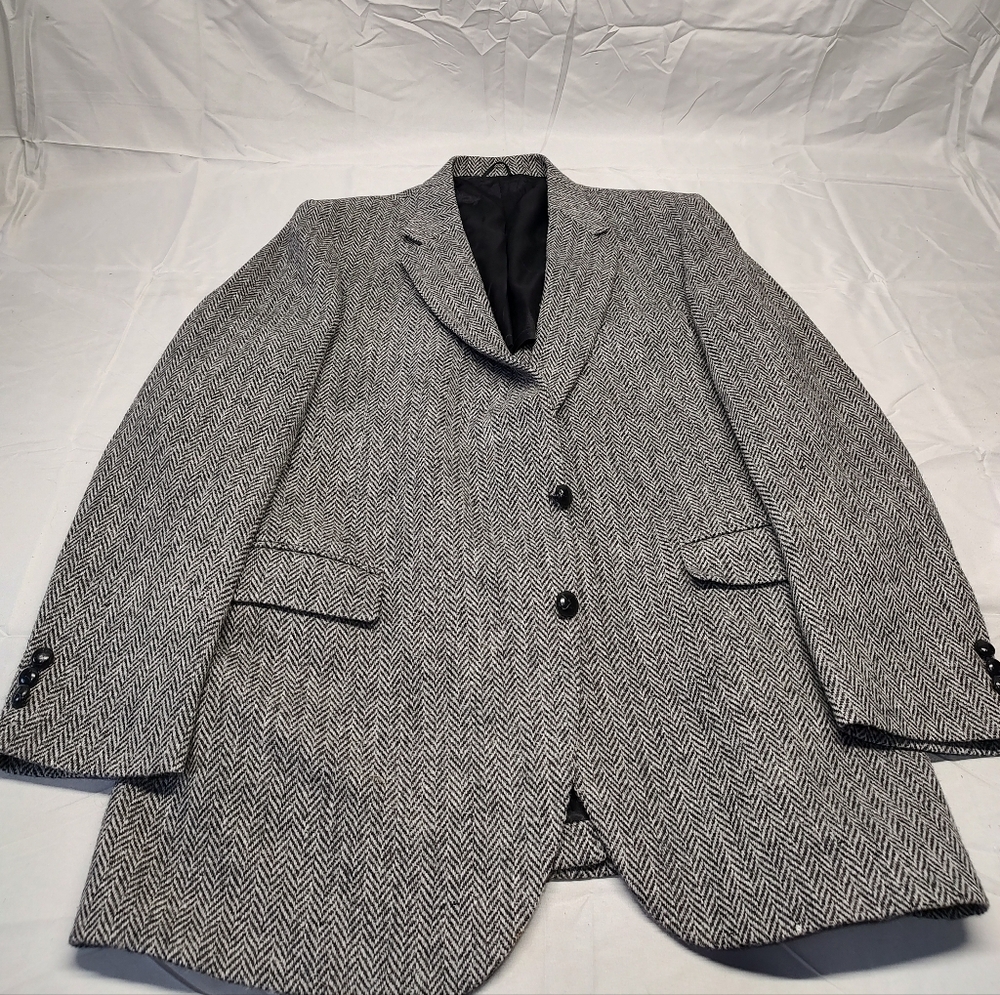 Gray Herringbone Blazer